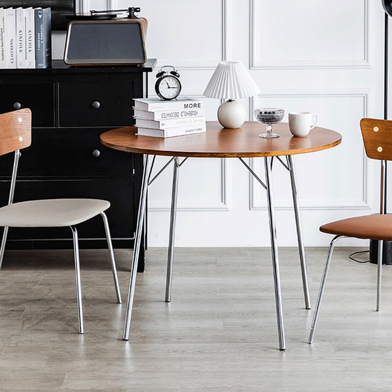 Table de salle à manger Burlywood, H 29,53 po x L 31,5 po x l 31,5 po, Burlywood / argent