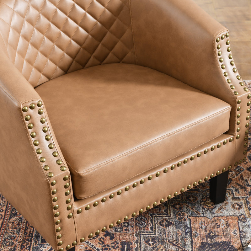 Petit fauteuil club tonneau 29 po, Chameau