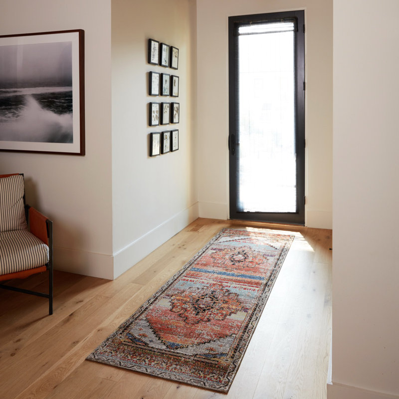 Tapis multicolore / orange Jaipur Living Cicero, Tapis de couloir 2 pi 6 po x 8 pi