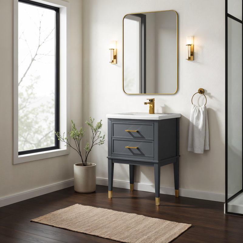 Ensemble de meuble-lavabo simple 24 po Deon, Gris