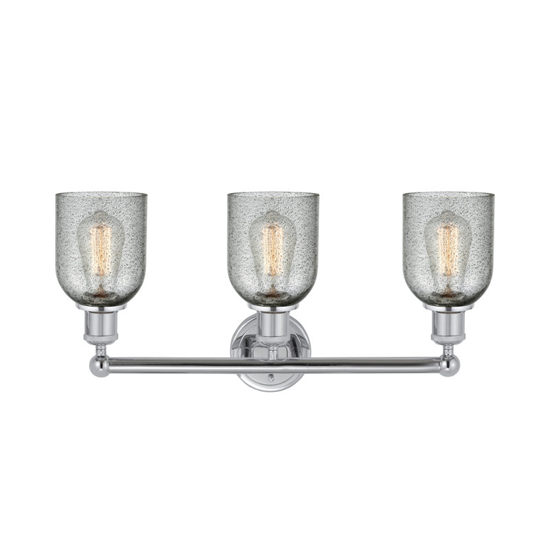 Éclairage pour meuble-lavabo de salle de bain 3 lumières 23 po Reiko, Gris anthracite, Chrome poli