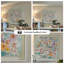 Art mural carré Mid-Century moderne en tissu pour le salon-133480090