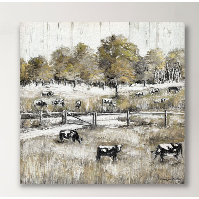 « lazy pâturage », peinture sur toile tendue, H 24 po x l 24 po x P 1,5 po
