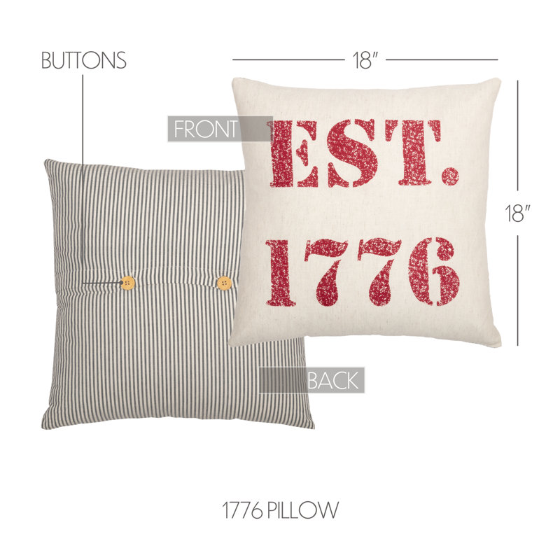 Hatteras 18" Square Patriotic Cotton Blend Throw Pillow