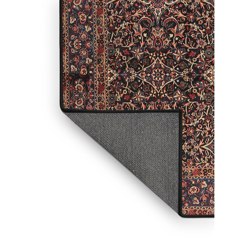 Tapis rouge/bleu traditionnel Bazeley, Rectangle 2 pi x 5 pi