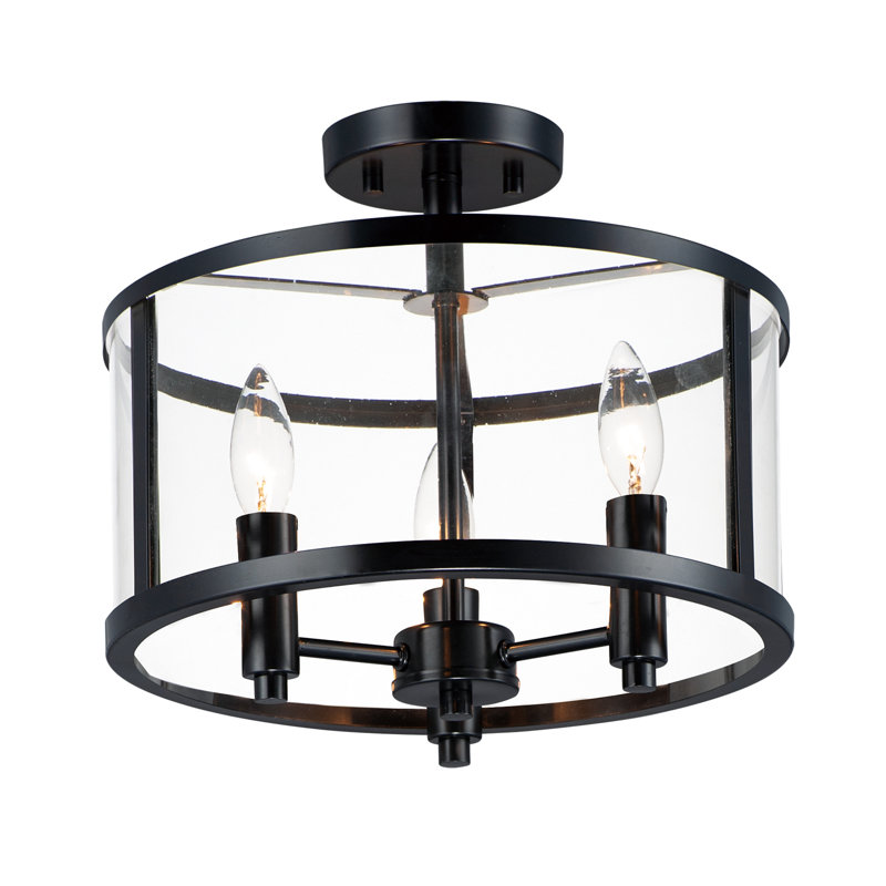 Senne Glass Flushmount, Black