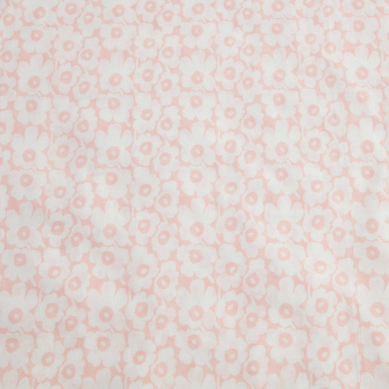 Mini Unikko 200 Thread Count 100% Cotton Sheet Set, Queen Sheet Set with 2 Standard Pillowcases, Pikkuinen Unikko Pink