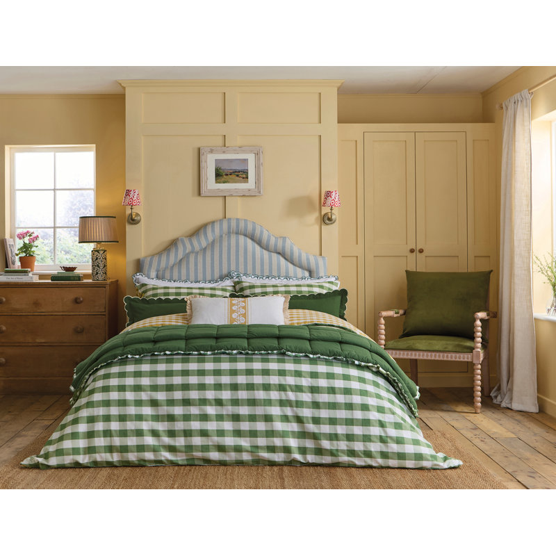 Orchard Gingham Cotton Duvet Cover Set, Super King Duvet Cover + 2 Pillowcases