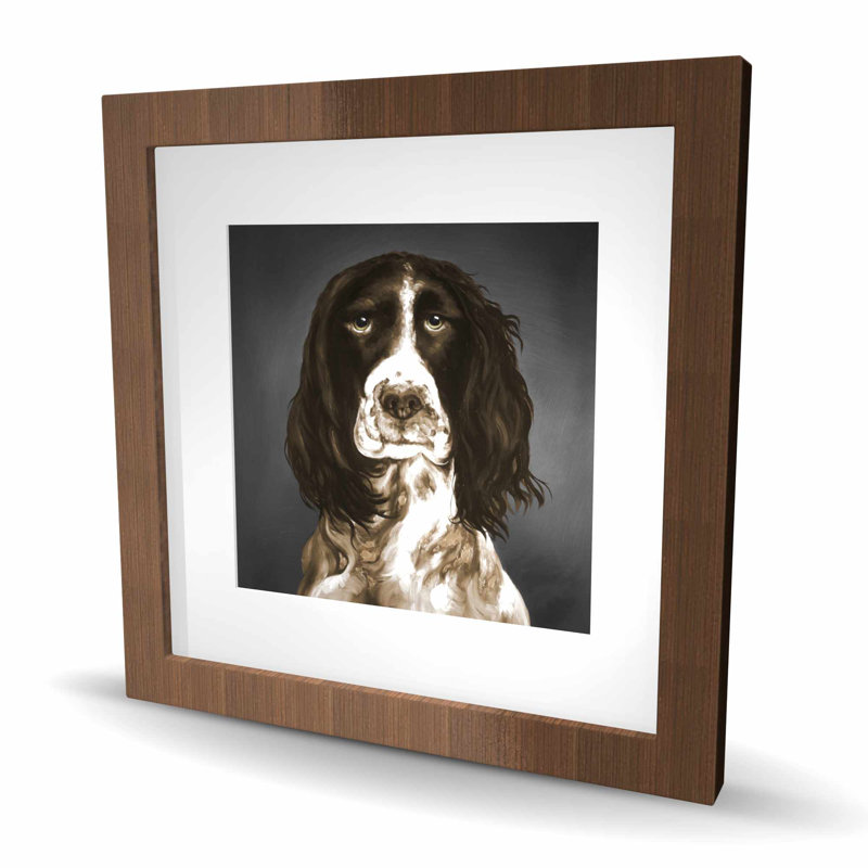 Impression d'épagneul Springer anglais brun - décor encadré mat
