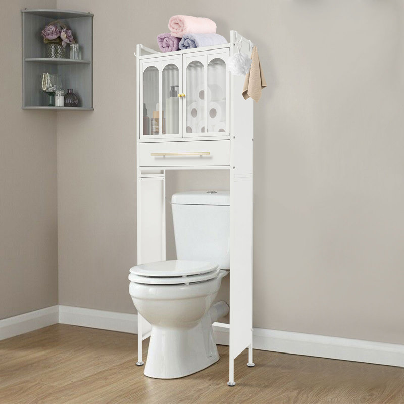 Organisateur de salle de bain sur pied, Blanc