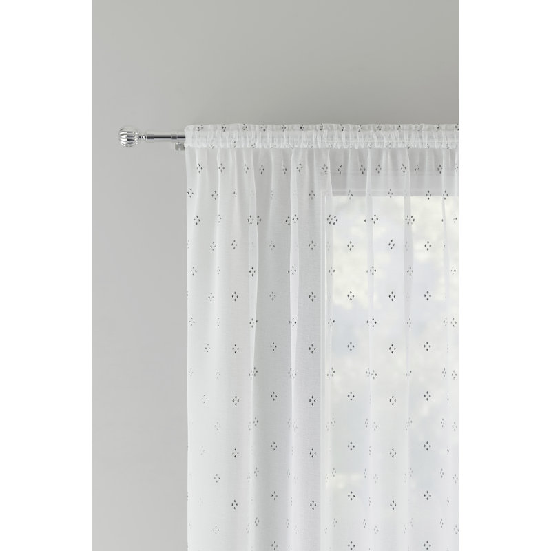 Motyka Sheer Curtain Single Panel, Silver, 140 x 229 cm
