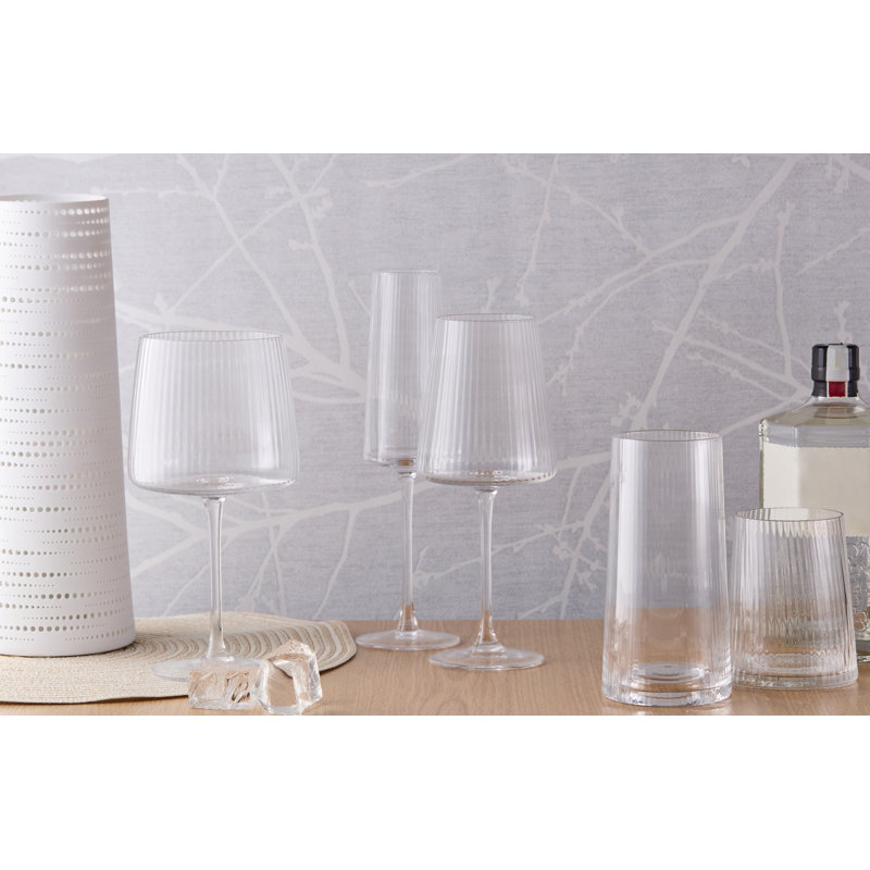 Zoya 13.5oz. Glass Drinking Glass Glassware Set