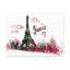 Illustration rose de la Tour Eiffel, toile de Paris, ville française à couper le souffle