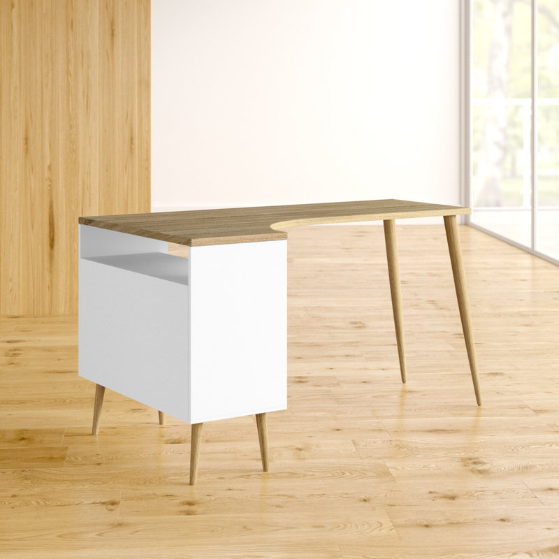 Havana L-Shaped Computer Desk, Oak/White
