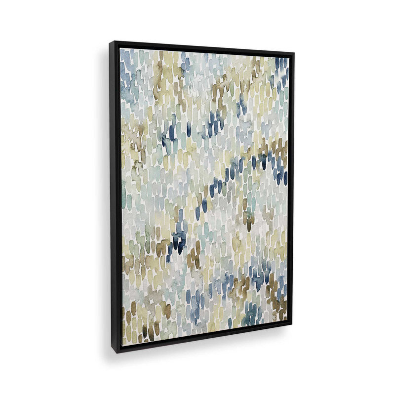 «Fluid Abstracts in Earthy Blues II», reproduction sur toile, H 30,75 po x l 20,75 po, Noir satiné