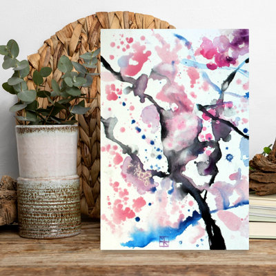 Contemporary Art Ethereal Romantic Abstract Cherry Spring Tree Wall Art