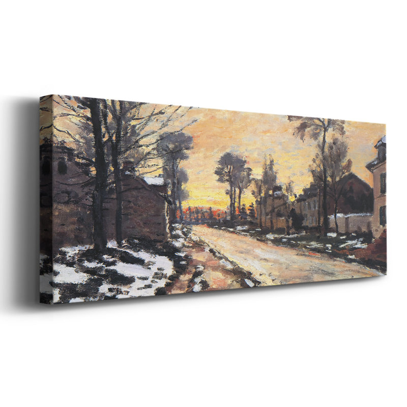 «Road At Louveciennes, Melting Snow, Sunset, 1870», reproduction sur toile, H 12 po x l 30 po x P 1,5 po