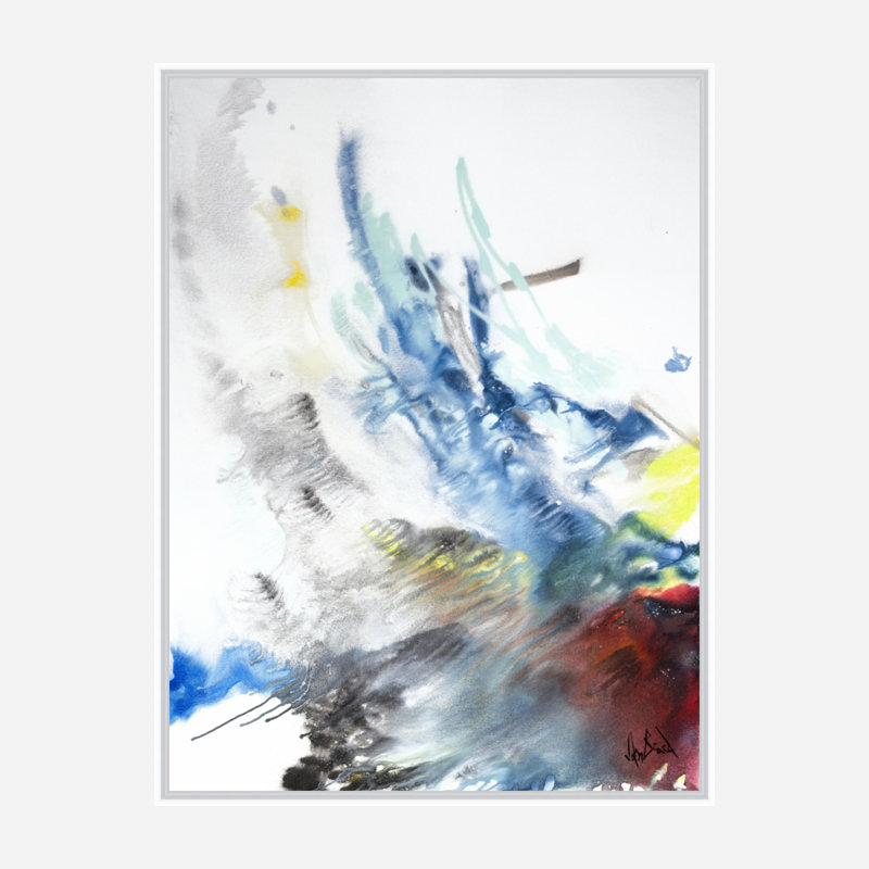 Burn - Artist Enhanced Canvas Print, 61.5" H x 41.5" W x 1.75" D, White Framed Canvas