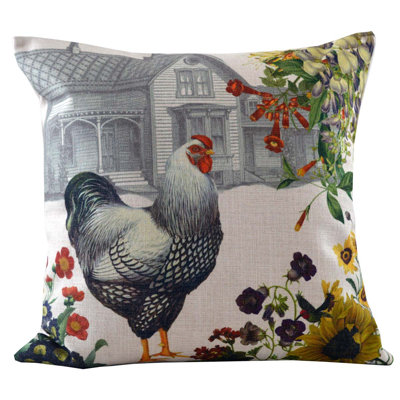 Floral 100% Polyester Throw Pillow