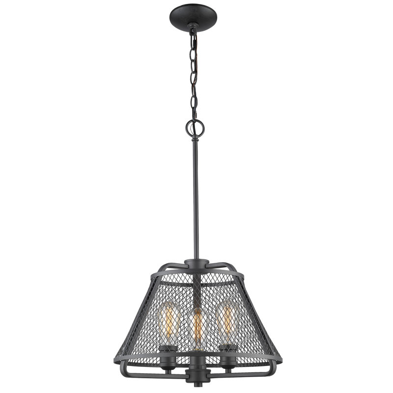 Lustre géométrique à 3 lumières Valya, Bronze