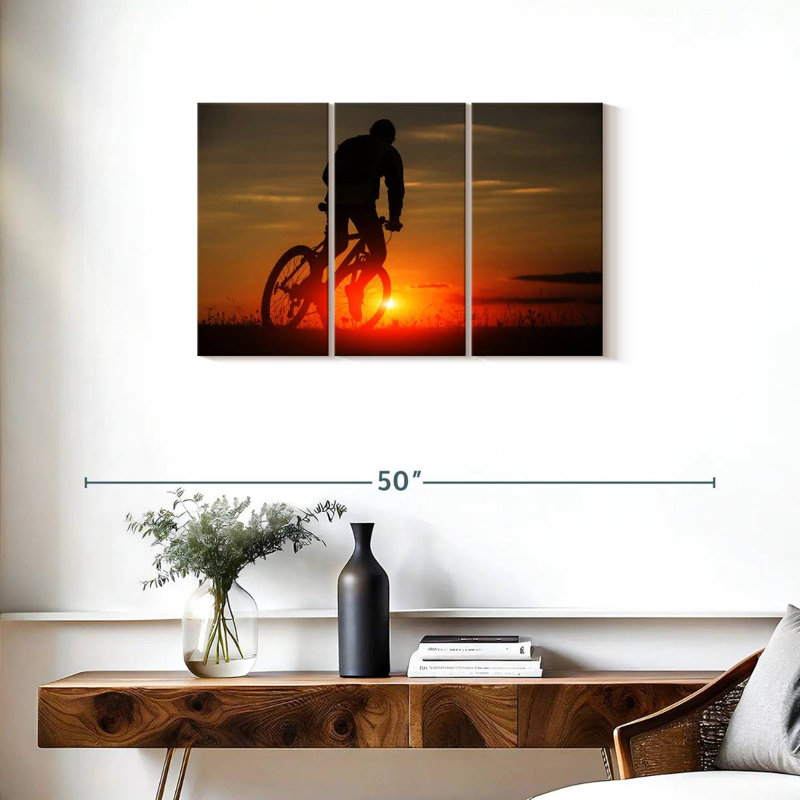 Mehar Sunset Biking, 20" H x 33" W