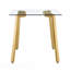 Table de salle à manger moderne moderne minimaliste avec plateau en verre trempé et pieds en métal doré-383730447
