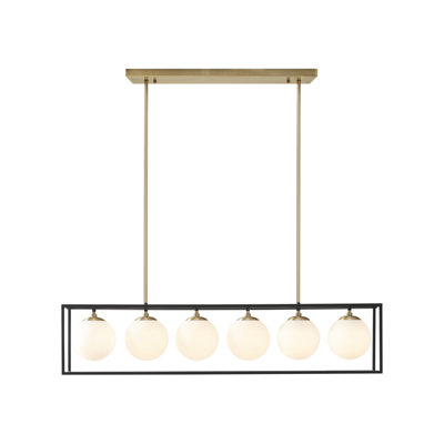 Lustre linéaire en verre givré 6 lumières Sadye