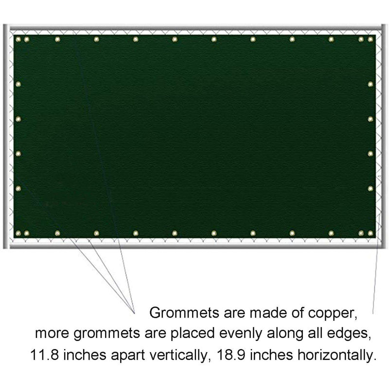 Green HDPE Privacy Screen Fence with Brass Grommets, 6' x 50'