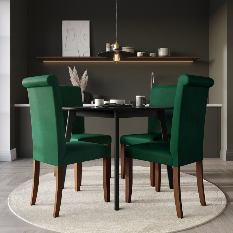 Chaise de salle à manger en bois avec table ronde L 42 po Colwell, Vert