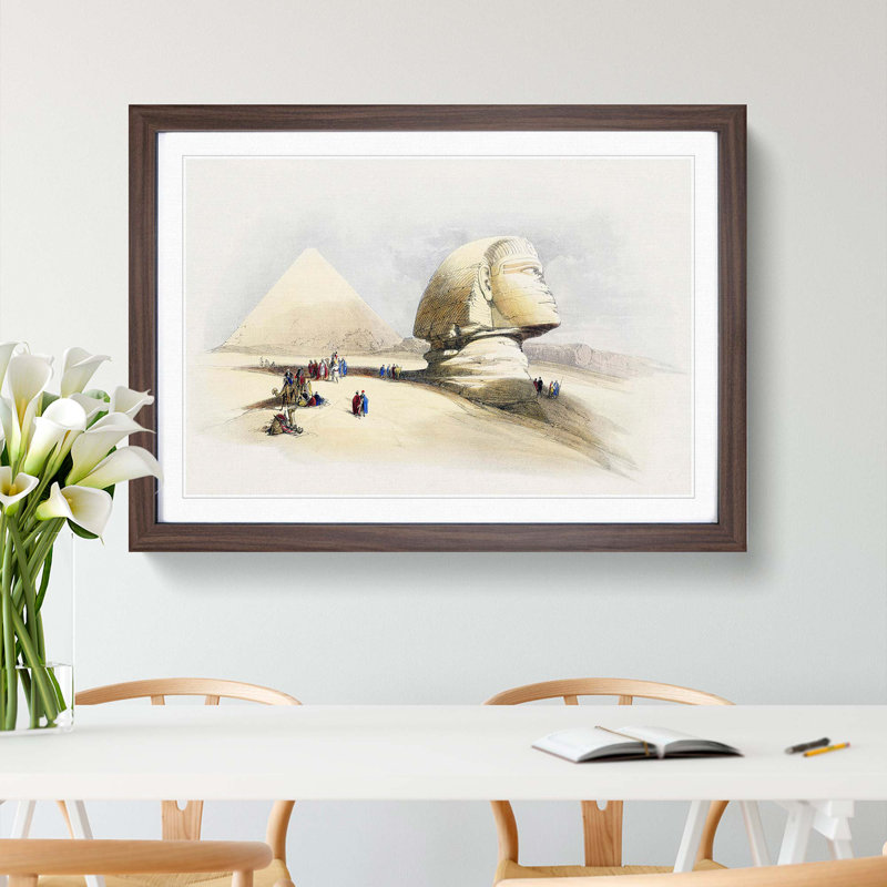 Beside The Great Sphinx Pyramids Of Giza by David Roberts - Single Picture Frame Painting, 33cm H x 45cm W x 2cm D