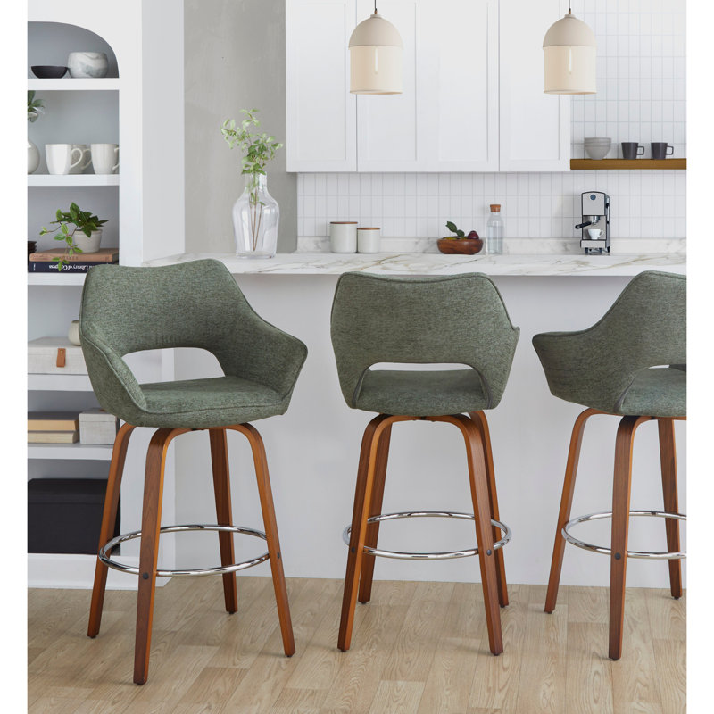 Tabouret de bar à hauteur fixe avec pivot, Vert