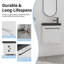 Meuble-lavabo mural compact avec lavabo en résine blanche et tablettes de rangement ouvertes-94874967