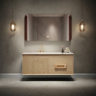 New Chinese-style rock plate bathroom cabinet