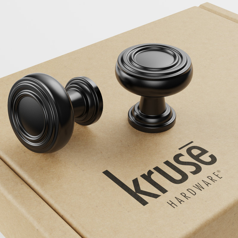 (10pk) Sullivan Door and Drawer Knob 1-1/8in Diameter, Matte Black