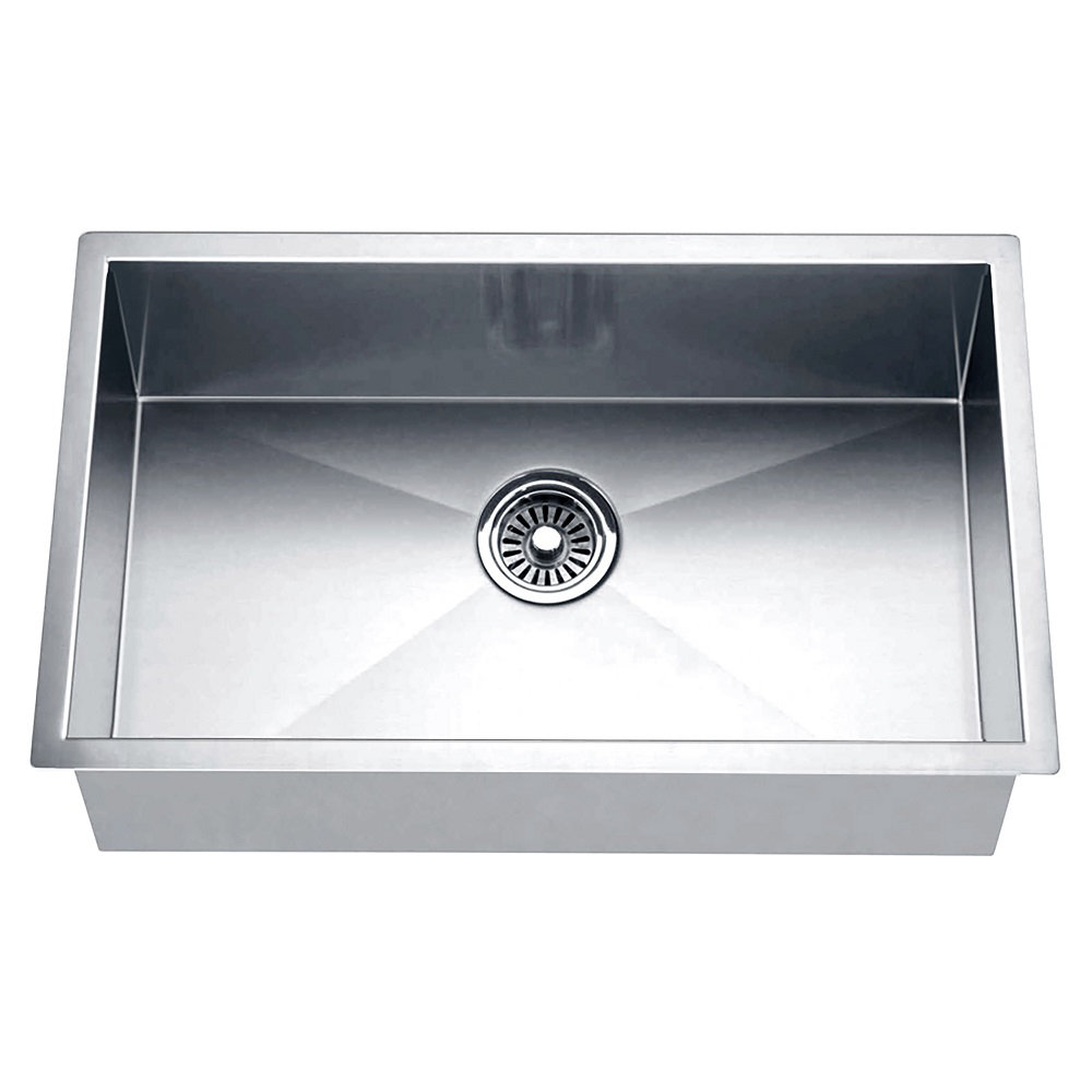 Rectangular 26" x 18" Single Bowl Undermount 304 Stainless Steel ADA Kitchen Sink Dawn USA