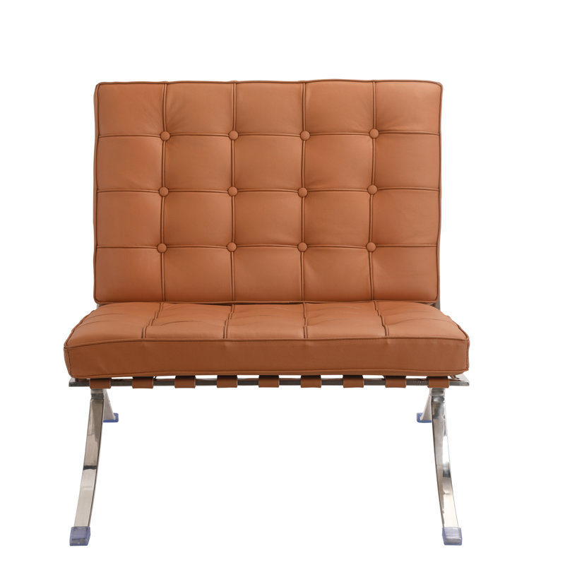 Chaise d'appoint Modern Bran - Brun clair, Simili cuir brun clair