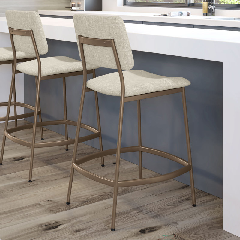 Tabouret de comptoir Loreno, Bronze, Beige