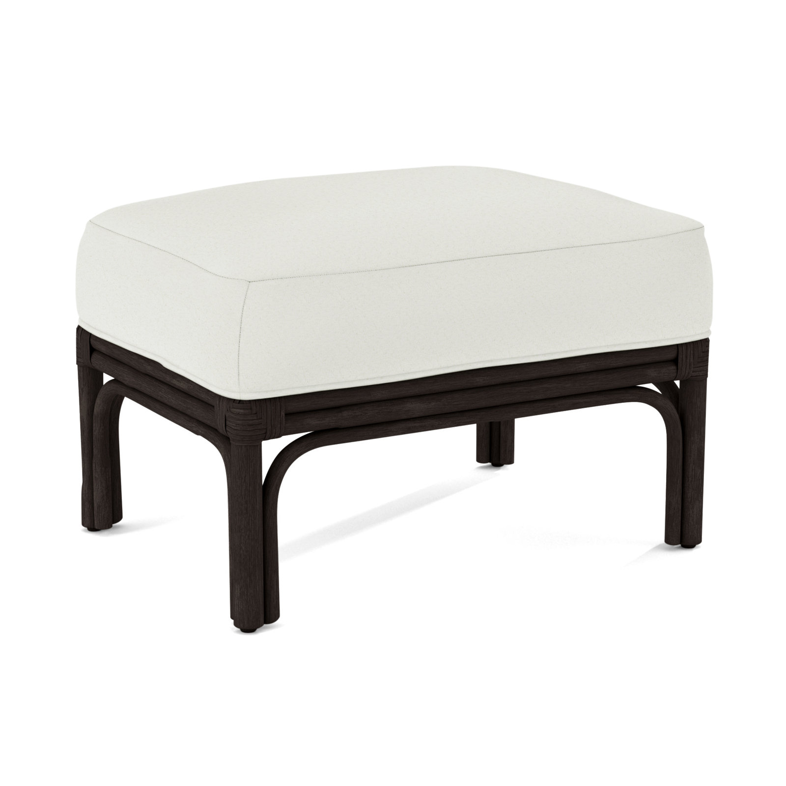 Boca Upholstered Ottoman, Java, Snow Crypton Performance; 0884-91