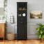 Grande armoire 63 pouces Bransford avec portes en verre, tablettes réglables et deux tiroirs pour une présentation et une organisation élégantes.-521189820