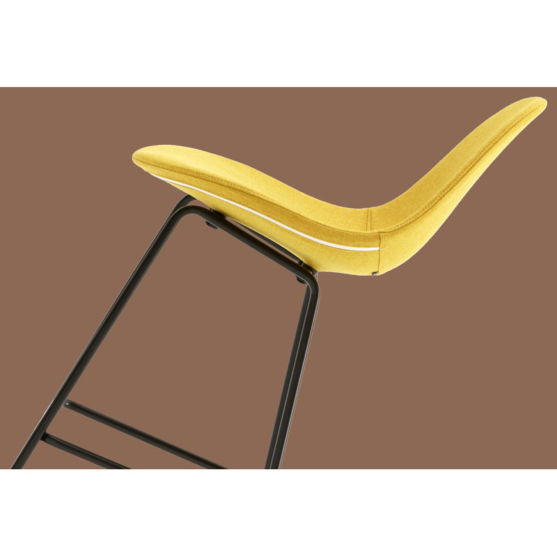 TA Upholstered Bar & Counter Stool, Bar Height (29.5" Seat Height), Mustard, Chrome