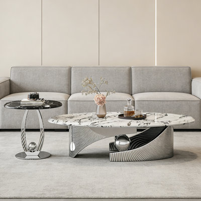 Italian minimalist creative marble coffee table