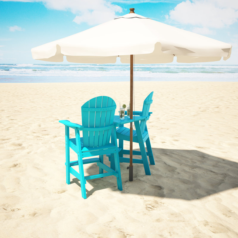 Chaise Adirondack d'extérieur en bois Bronya, Cyan