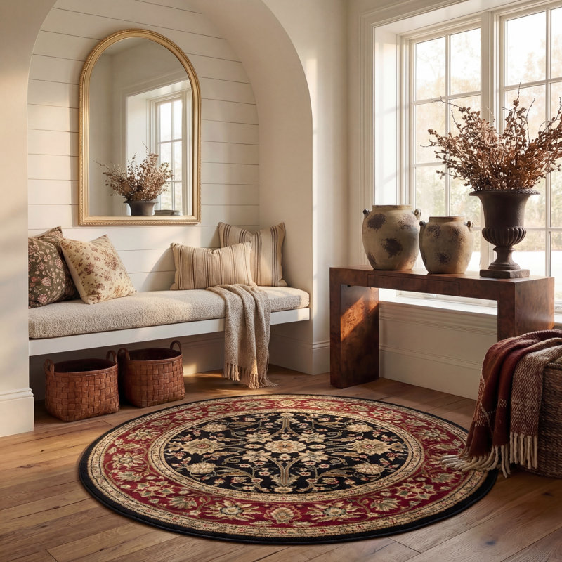 Klose Performance Oriental Rug, Round 5'3"