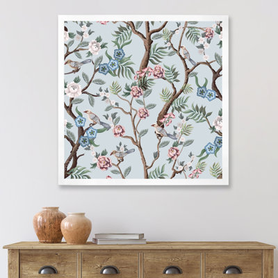 " Chinoiserie With Birds And Peonies X " Painting Print