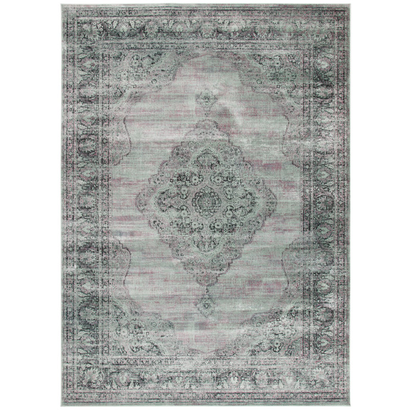 Tapis extérieur bleu clair Vishnu, Rectangle 3 pi 3 po x 4 pi 7 po