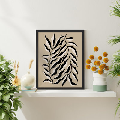 «Willow Leaf Line Art - Black and White Botanical» sur papier