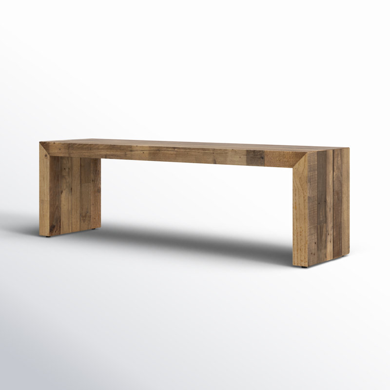 Banc en bois massif Adene, H 18 po x l 73 po x P 15 po, Brun