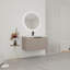 Meuble-lavabo mural avec lavabo en résine et portes à fermeture en douceur-310106548