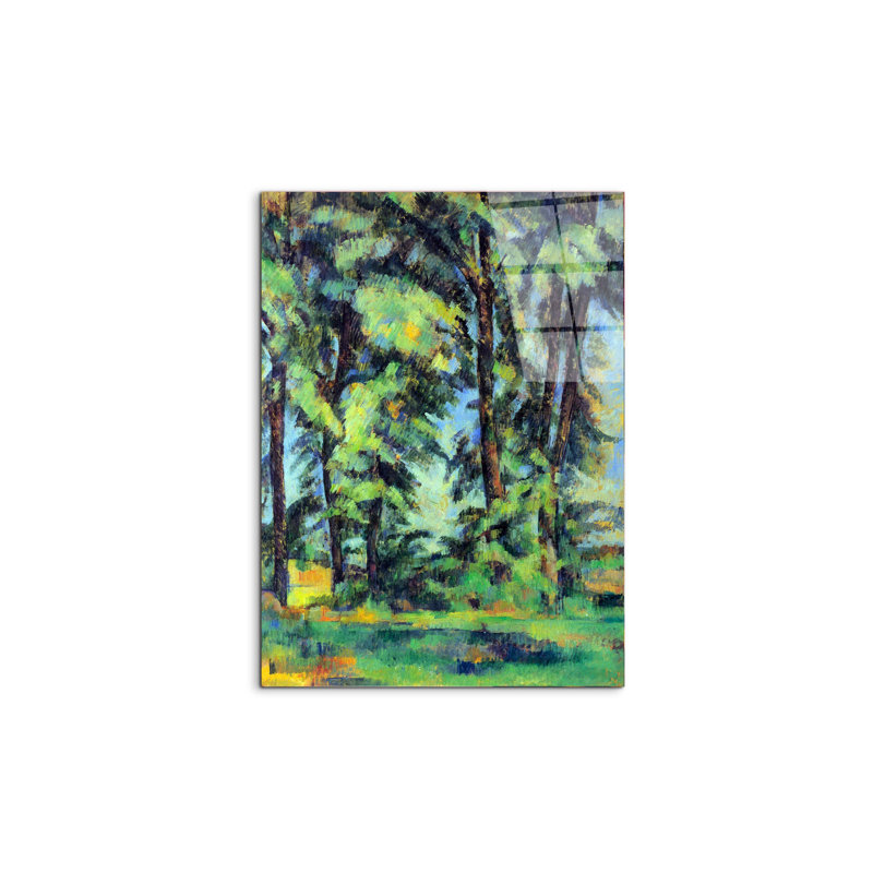 High trees in the Jas de Bouffan By Cezanne Paul 80cm H X 60cm W CrystalArt Material Acrylic Glass Effect, Frameless Panel Lightweight Ready to Hang