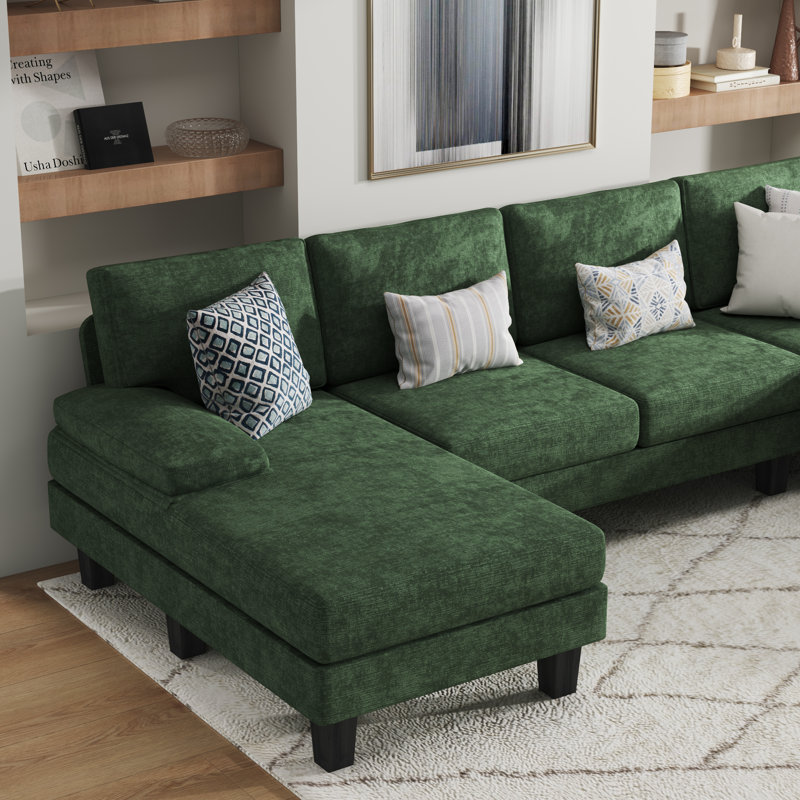 Canapé modulaire 3 pièces Ahupendra, Chenille verte